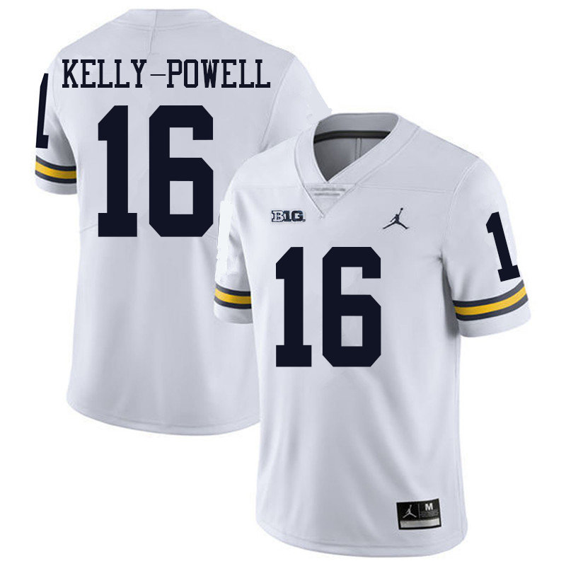 Jordan Brand Men #16 Jaylen Kelly-Powell Michigan Wolverines College Football Jerseys Sale-White